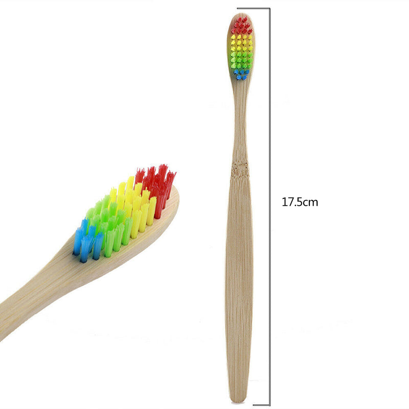 10 Bamboo Toothbrush Biodegradable Natural Wooden Eco Friendly Soft Bristles