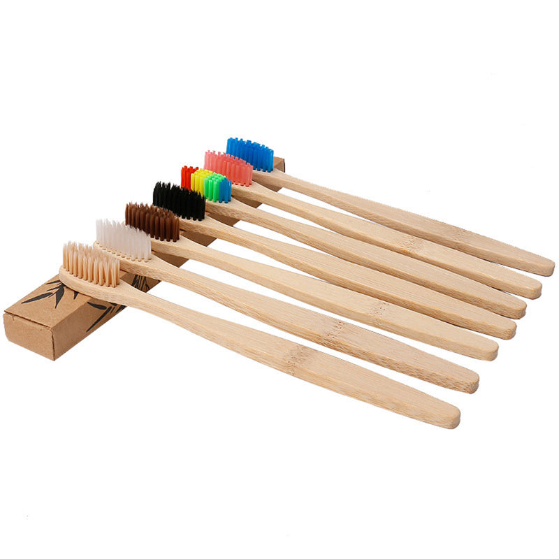 10 Packs Bamboo Toothbrush Biodegradable Natural Wooden Soft Bristles Brushes