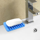 2Pcs Flexible Bathroom Silicone Soap Dish Storage Holder Soapbox Plate Drainer