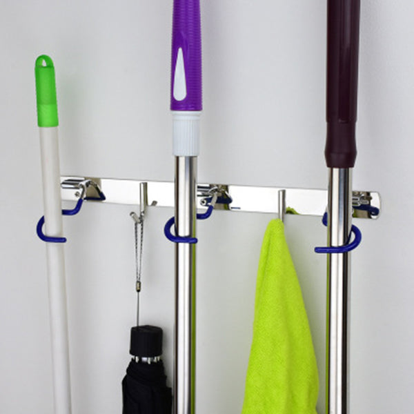 1 x Wall Mounted Holder Mop Broom Brush Organizer Hanger Storage Tools Rack Home