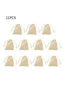 11 Pieces Linen Drawstring Gift Bags for Wedding Party Favors Burlap Jewelry Bag