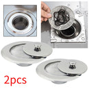 2pcs Wide Rim Home Stainless Steel Sink Strainer With Lid Bathroom Kitchen Waste