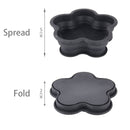 Flower Shape Style Scalable Silicone Storage Box For Vehicle And House(Black)