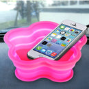 Flower Shape Style Scalable Silicone Storage Box For Vehicle And House(Pink)