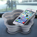 Flower Shape Style Scalable Silicone Storage Box For Vehicle And House(Grey)
