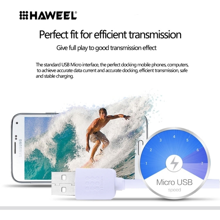 HAWEEL 3m High Speed Micro USB to USB Data Sync Charging Cable, For Samsung, Xiaomi, Huawei, LG, HTC, The Devices with Micro USB Port(White)
