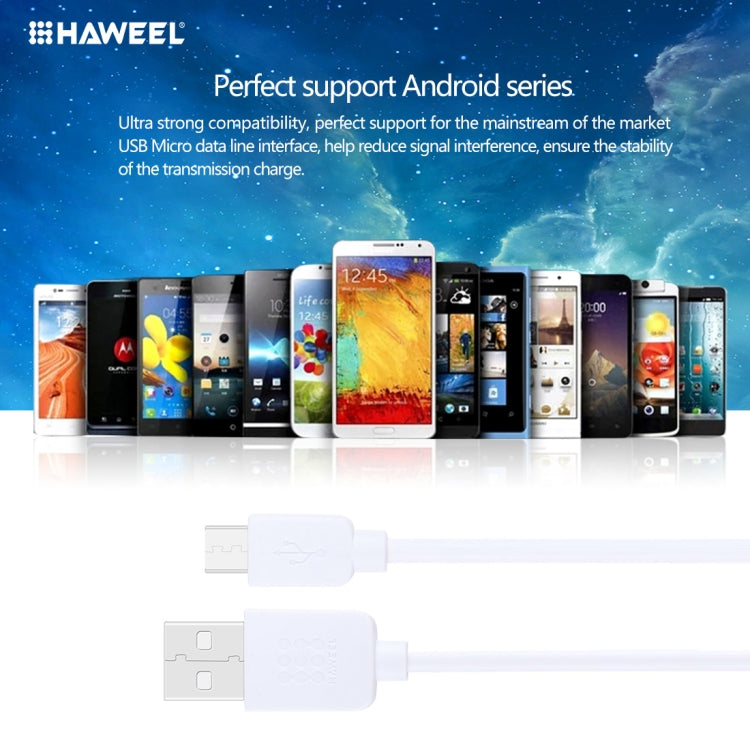 2 PCS HAWEEL 1m High Speed Micro USB to USB Data Sync Charging Cable Kits, For Samsung, Huawei, Xiaomi, LG, HTC and other Smartphones