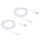 2 PCS HAWEEL 1m High Speed 8 pin to USB Sync and Charging Cable Kit for iPhone, iPad(White)