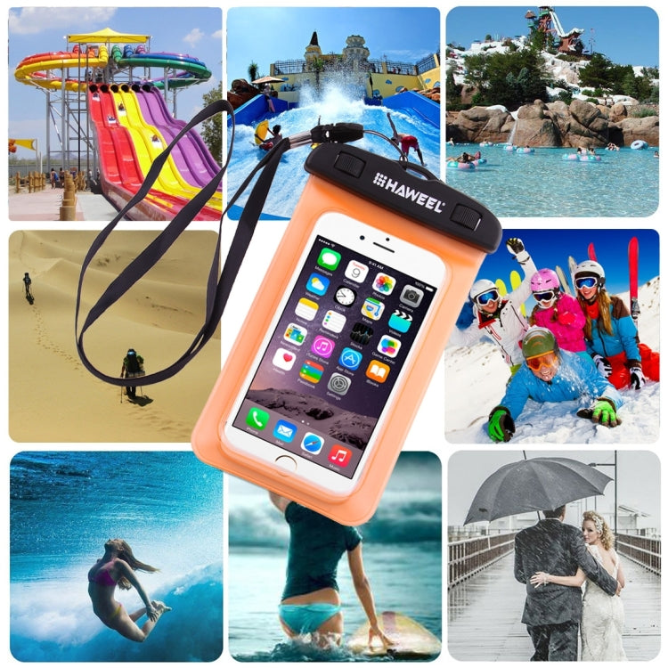 HAWEEL Transparent Universal Waterproof Bag with Lanyard for iPhone, Galaxy, Huawei, Xiaomi, LG, HTC and Other Smart Phones(Blue)