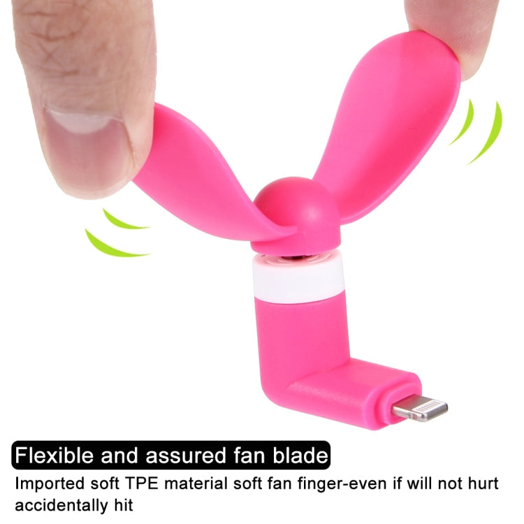 HAWEEL 3.5 inch Fashion Portable 8 Pin USB Phone Mini Fan with Two Leaves, For iPhone 7 & 7 Plus, iPhone 6 & 6s, iPhone 6 Plus & 6s Plus, iPad Air(Magenta)