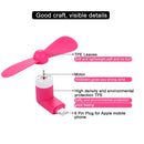 HAWEEL 3.5 inch Fashion Portable 8 Pin USB Phone Mini Fan with Two Leaves, For iPhone 7 & 7 Plus, iPhone 6 & 6s, iPhone 6 Plus & 6s Plus, iPad Air(Magenta)
