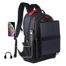 HAWEEL 14W Foldable Removable Solar Power Outdoor Portable Dual Shoulders Laptop Backpack, USB Output: 5V 2.1A Max(Black)