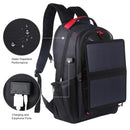HAWEEL 14W Foldable Removable Solar Power Outdoor Portable Dual Shoulders Laptop Backpack, USB Output: 5V 2.1A Max(Black)