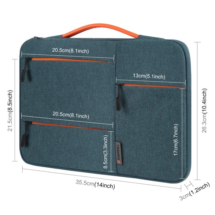HAWEEL 14.0 inch-15.0 inch Laptop Sleeve Case Zipper Briefcase Handbag For Macbook, Samsung, Lenovo Thinkpad, Sony, DELL Alienware, CHUWI, ASUS, HP Laptops(Navy Blue)