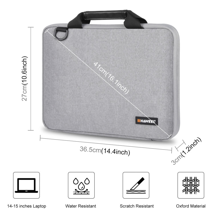HAWEEL 14.0 inch Briefcase Crossbody Laptop Bag For Macbook, Lenovo Thinkpad, ASUS, HP(Grey)