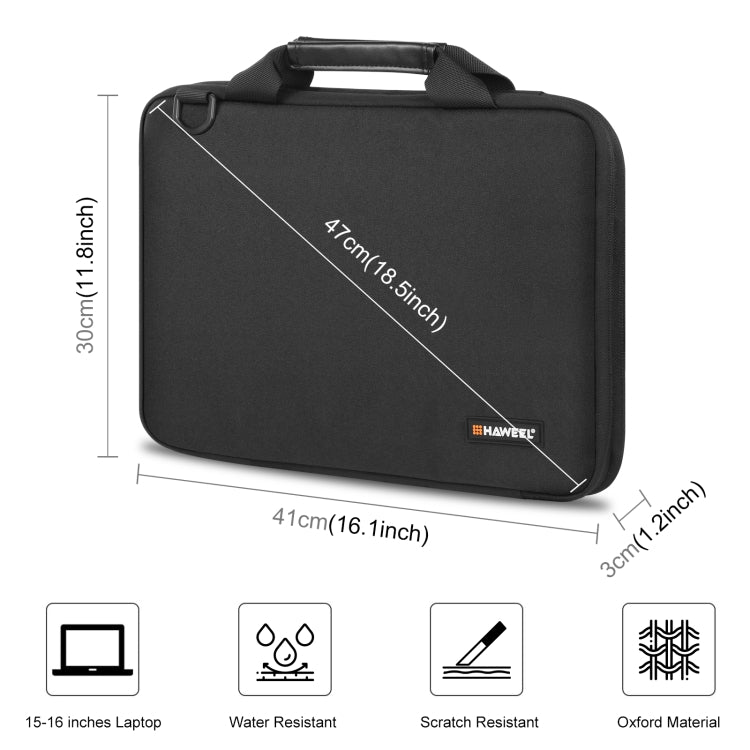 HAWEEL 15.0 inch -16.0 inch Briefcase Crossbody Laptop Bag For Macbook, Lenovo Thinkpad, ASUS, HP(Black)
