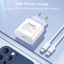 HAWEEL PD 20W Single USB-C / Type-C Interface QC Travel Charger, Support Full QC Protocol, EU Plug