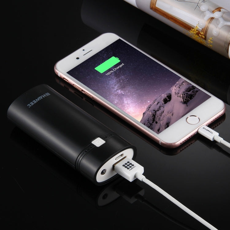 HAWEEL DIY 2x 18650 Battery (Not Included) 5600mAh Power Bank Shell Box with USB Output & Indicator(Black)