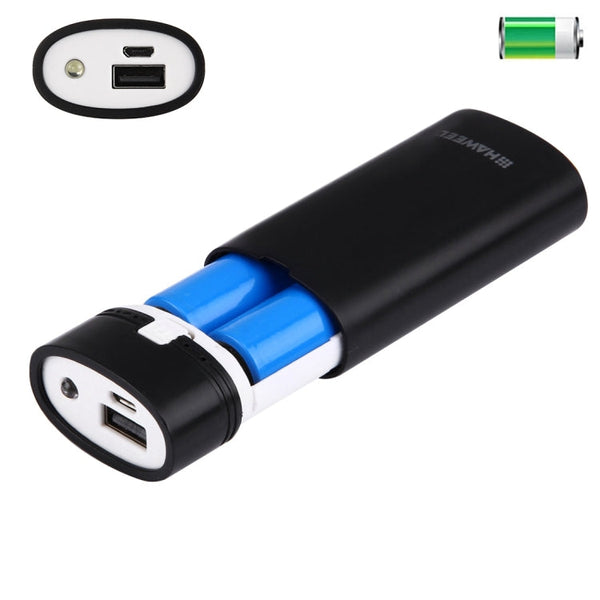 HAWEEL DIY 2x 18650 Battery (Not Included) 5600mAh Power Bank Shell Box with USB Output & Indicator(Black)