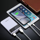 HAWEEL DIY 4x 18650 Battery (Not Included) 12000mAh Dual-way QC Charger Power Bank Shell Box with 2x USB Output & Display, Support QC 2.0 / QC 3.0 / FCP / SFCP / AFC / MTK / BC 1.2 / PD(White)