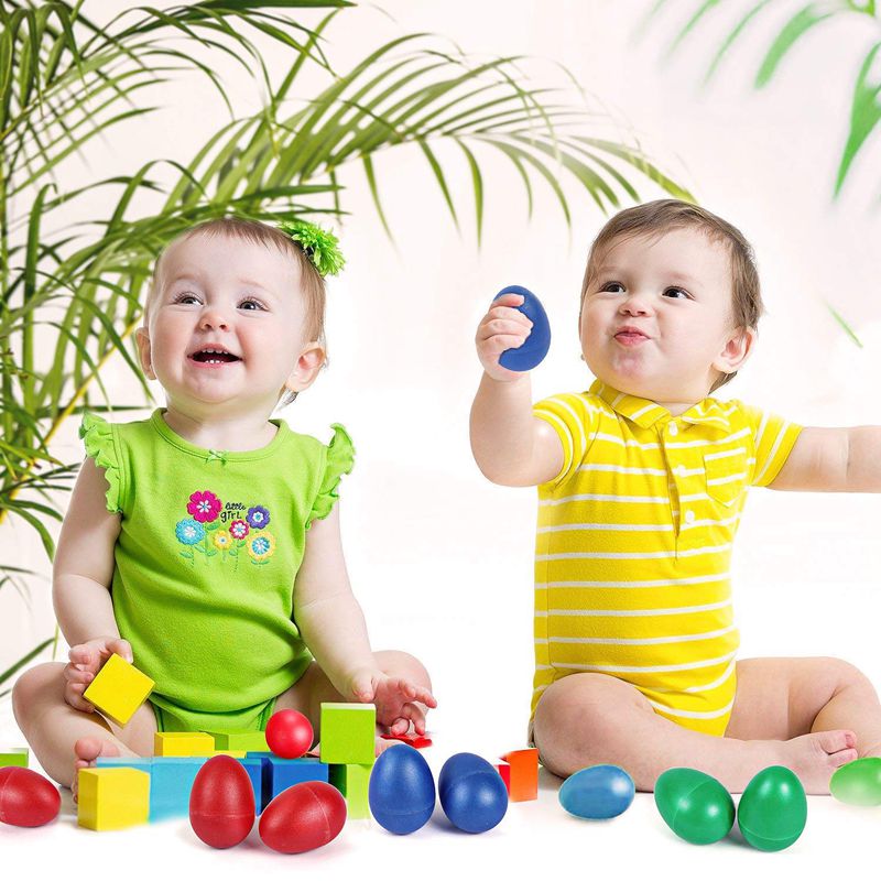 18pcs Egg Shakers Plastic Egg Music Shakers for Kids Maracas Eggs Percussio