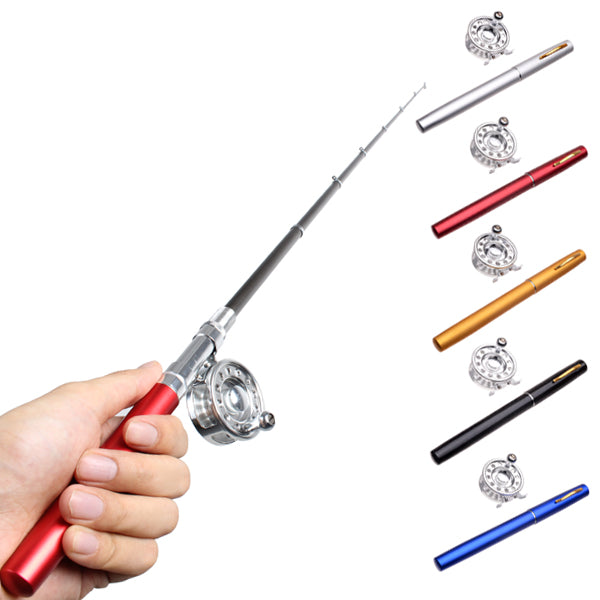 Mini Pen Fly Fishing Rod Portable Pocket Aluminum Alloy Fishing Rod