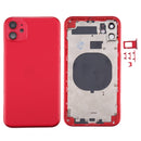 Back Housing Cover with SIM Card Tray & Side keys & Camera Lens for iPhone 11(Red)