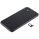 Battery Back Cover Assembly (with Side Keys & Power Button + Volume Button Flex Cable & Wireless Charging Module & Motor & Charging Port & Loud Speaker & Card Tray & Camera Lens Cover) for iPhone 11(Black)