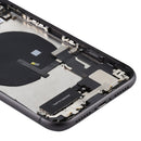Battery Back Cover Assembly (with Side Keys & Power Button + Volume Button Flex Cable & Wireless Charging Module & Motor & Charging Port & Loud Speaker & Card Tray & Camera Lens Cover) for iPhone 11(Black)