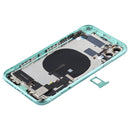 Battery Back Cover Assembly (with Side Keys & Power Button + Volume Button Flex Cable & Wireless Charging Module & Motor & Charging Port & Loud Speaker & Card Tray & Camera Lens Cover) for iPhone 11(Green)