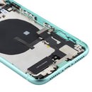 Battery Back Cover Assembly (with Side Keys & Power Button + Volume Button Flex Cable & Wireless Charging Module & Motor & Charging Port & Loud Speaker & Card Tray & Camera Lens Cover) for iPhone 11(Green)