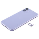 Battery Back Cover Assembly (with Side Keys & Power Button + Volume Button Flex Cable & Wireless Charging Module & Motor & Charging Port & Loud Speaker & Card Tray & Camera Lens Cover) for iPhone 11(Purple)