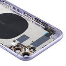 Battery Back Cover Assembly (with Side Keys & Power Button + Volume Button Flex Cable & Wireless Charging Module & Motor & Charging Port & Loud Speaker & Card Tray & Camera Lens Cover) for iPhone 11(Purple)