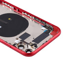 Battery Back Cover Assembly (with Side Keys & Power Button + Volume Button Flex Cable & Wireless Charging Module & Motor & Charging Port & Loud Speaker & Card Tray & Camera Lens Cover) for iPhone 11(Red)