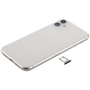 Battery Back Cover Assembly (with Side Keys & Power Button + Volume Button Flex Cable & Wireless Charging Module & Motor & Charging Port & Loud Speaker & Card Tray & Camera Lens Cover) for iPhone 11(White)