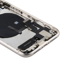 Battery Back Cover Assembly (with Side Keys & Power Button + Volume Button Flex Cable & Wireless Charging Module & Motor & Charging Port & Loud Speaker & Card Tray & Camera Lens Cover) for iPhone 11(White)