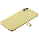 Battery Back Cover Assembly (with Side Keys & Power Button + Volume Button Flex Cable & Wireless Charging Module & Motor & Charging Port & Loud Speaker & Card Tray & Camera Lens Cover) for iPhone 11(Yellow)