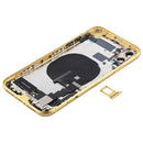 Battery Back Cover Assembly (with Side Keys & Power Button + Volume Button Flex Cable & Wireless Charging Module & Motor & Charging Port & Loud Speaker & Card Tray & Camera Lens Cover) for iPhone 11(Yellow)
