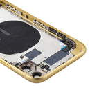 Battery Back Cover Assembly (with Side Keys & Power Button + Volume Button Flex Cable & Wireless Charging Module & Motor & Charging Port & Loud Speaker & Card Tray & Camera Lens Cover) for iPhone 11(Yellow)