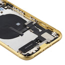 Battery Back Cover Assembly (with Side Keys & Power Button + Volume Button Flex Cable & Wireless Charging Module & Motor & Charging Port & Loud Speaker & Card Tray & Camera Lens Cover) for iPhone 11(Yellow)