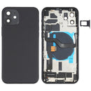 Battery Back Cover Assembly (with Side Keys & Loud Speaker & Motor & Camera Lens & Card Tray & Power Button + Volume Button + Charging Port & Wireless Charging Module) for iPhone 12(Black)