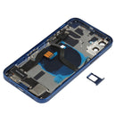 Battery Back Cover Assembly (with Side Keys & Loud Speaker & Motor & Camera Lens & Card Tray & Power Button + Volume Button + Charging Port & Wireless Charging Module) for iPhone 12(Blue)
