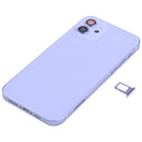 Battery Back Cover Assembly (with Side Keys & Loud Speaker & Motor & Camera Lens & Card Tray & Power Button + Volume Button + Charging Port & Wireless Charging Module) for iPhone 12(Purple)
