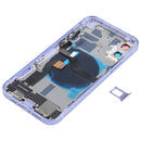 Battery Back Cover Assembly (with Side Keys & Loud Speaker & Motor & Camera Lens & Card Tray & Power Button + Volume Button + Charging Port & Wireless Charging Module) for iPhone 12(Purple)