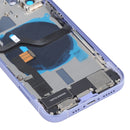 Battery Back Cover Assembly (with Side Keys & Loud Speaker & Motor & Camera Lens & Card Tray & Power Button + Volume Button + Charging Port & Wireless Charging Module) for iPhone 12(Purple)