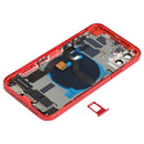 Battery Back Cover Assembly (with Side Keys & Loud Speaker & Motor & Camera Lens & Card Tray & Power Button + Volume Button + Charging Port & Wireless Charging Module) for iPhone 12(Red)