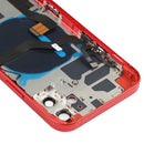 Battery Back Cover Assembly (with Side Keys & Loud Speaker & Motor & Camera Lens & Card Tray & Power Button + Volume Button + Charging Port & Wireless Charging Module) for iPhone 12(Red)