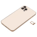 Back Housing Cover with Appearance Imitation of iP12 Pro for iPhone X (with SIM Card Tray & Side Keys & Power + Volume Flex Cable & Wireless Charging Module & Charging Port Flex Cable & Vibrating Motor & Loudspeaker)(Gold)