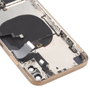 Back Housing Cover with Appearance Imitation of iP12 Pro for iPhone X (with SIM Card Tray & Side Keys & Power + Volume Flex Cable & Wireless Charging Module & Charging Port Flex Cable & Vibrating Motor & Loudspeaker)(Gold)
