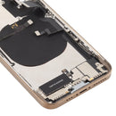 Back Housing Cover with Appearance Imitation of iP12 Pro for iPhone X (with SIM Card Tray & Side Keys & Power + Volume Flex Cable & Wireless Charging Module & Charging Port Flex Cable & Vibrating Motor & Loudspeaker)(Gold)